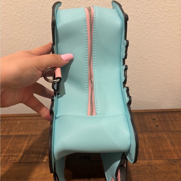 Loungefly Blue and Pink Roller Skate Bag - Picture 3 of 10